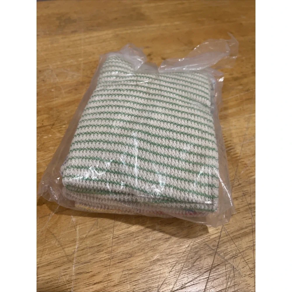 Vtg Cotton (4) Dish cloths‎ NEW Industries of the Blind Greensboro NC Striped